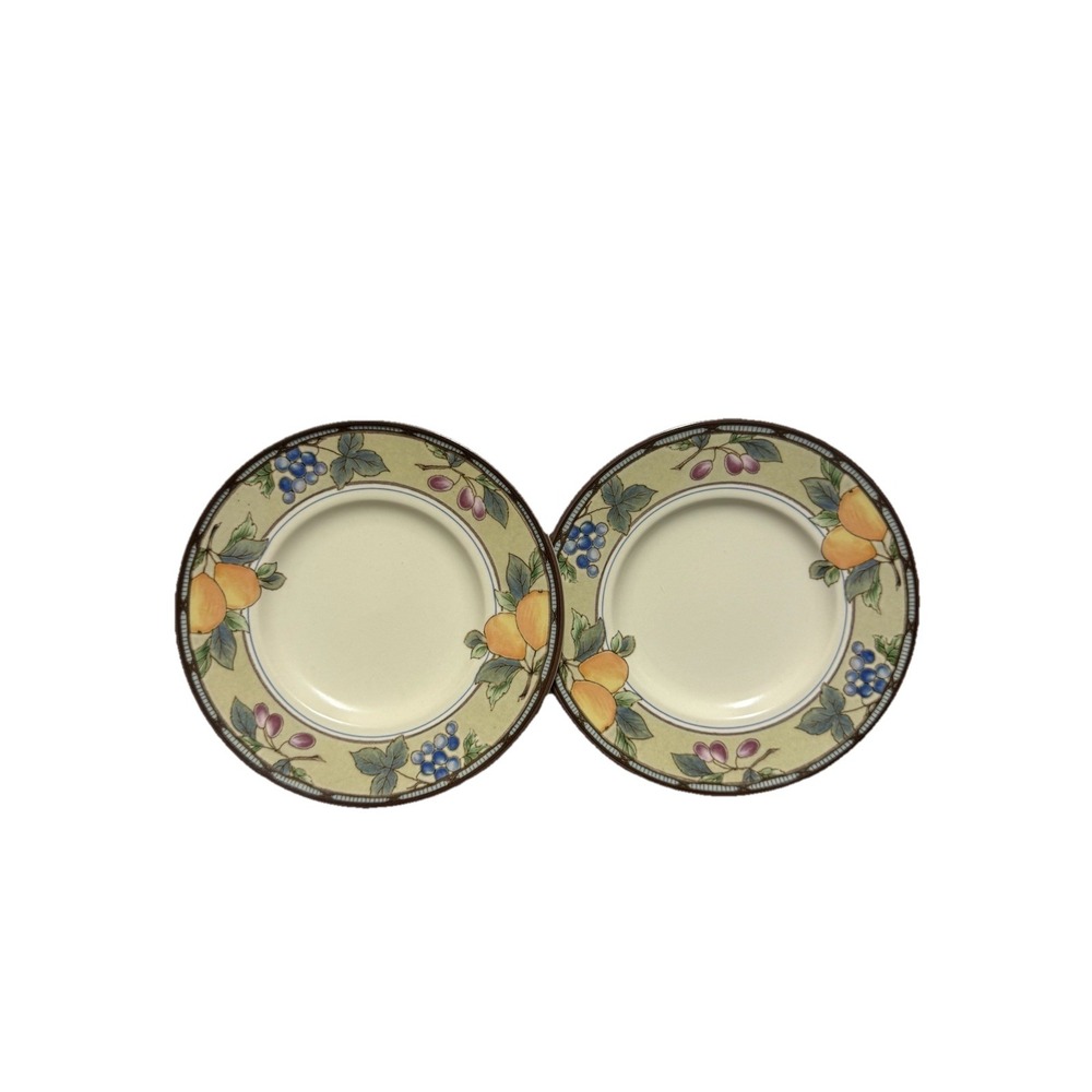 Mikasa Intaglio CAC29 Garden Harvest 6 1/2" Saucer Fruit‎ Pattern